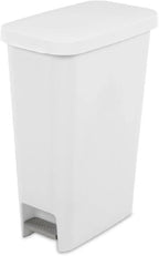 Sterilite 10588004 Slim Stepon Wastebasket, 11 Gallon by Sterilite