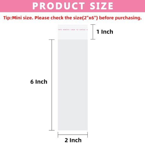 Morepack 2x6 Inch Mini Self Sealing Cellophane Bags 200Pcs - Image 2