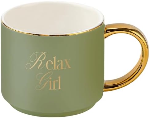 Sweet Water Decor Relax Girl Coffee Mug, 14oz Fine Bone China Cup by SweetWaterDecor