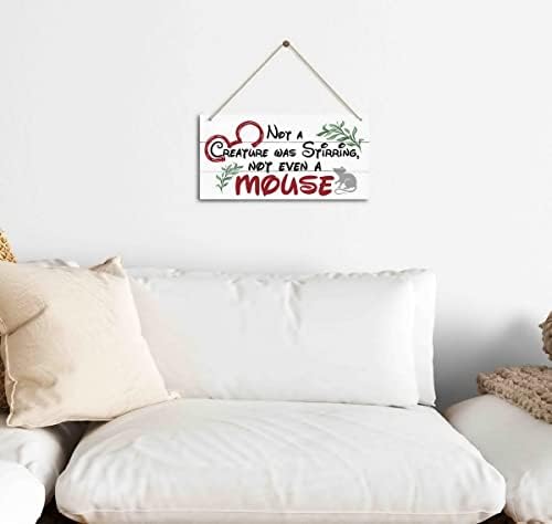 Christmas Door Sign Decor, Not a Creature was Stirring, not Even a Mouse, Winter Seasonal Christmas Wall Art Hanging Wooden Sign Merry Xmas Holiday Decorations for Home Outside Indoor - Image 4