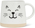 Abbott Collection Wide Base Mug with Cat Face by AbbottCollection