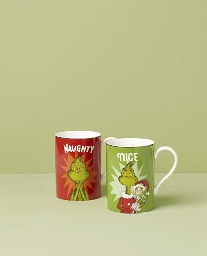 Lenox Grinchmas Naughty and Nice Porcelain Christmas Mug Set for 2, 16oz - Image 2