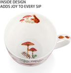 Autumn Squirrel Mug – 20oz Bone China Coffee Mug, Cozy Fall Mushroom Forest Design, Gift for Nature Lovers and Friends, Designed in England by Harvest Green Studio - Image 5
