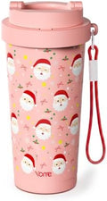 YOME 17oz Christmas Ceramic Lined Insulated Coffee Mug with Infuser for Women Gift| One-handed Pop Open Lid | Stainless Steel |Keep Drinks Cold and Hot| 100% Leak Proof by KEEPCOOLSTAYYOU