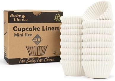 Bake Choice 400pcs White Cupcake Liners for Baking, Mini Muffin Liners by BakeChoice