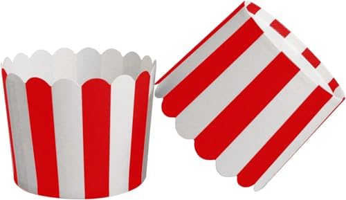 50 Pack Muffin Liners Baking Paper Cups Red and White - Image 3
