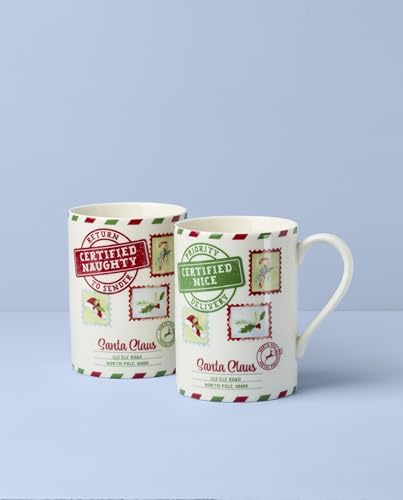 Lenox Holiday Naughty & Nice Porcelain Christmas Mug Set for 2, 16oz - Image 2