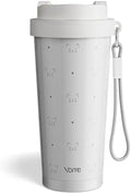 YOME 17oz Serene Cat Grey Ceramic Lined Insulated Coffee Mug with Infuser for Women Gift | One-handed Pop Open Lid | Stainless Steel |Keep Drinks Cold and Hot| 100% Leak Proof by KEEPCOOLSTAYYOU