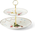 Lenox Merry Grinchmas Porcelain 2-Tier Christmas Serving Tray by Lenox