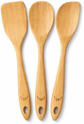 Prime Bamboo Wooden Spoons for Cooking Set of 3 Pcs – Wooden Cooking Utensils with Long Handle, Includes Flat Wood Spoon, Bamboo Spatula, and Slotted Spoon for Kitchen Utensils Set by WOODLANDSUSA