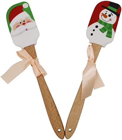 BOYAN Large Christmas Silicone Spatula with Wooden Handle for Baking, 2PCS by BYKITCHEN