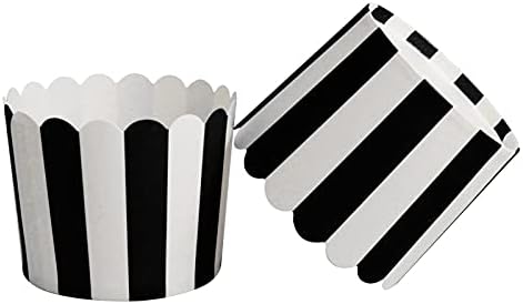 50 Pack Muffin Liners Baking Paper Cups Black and White - Image 3