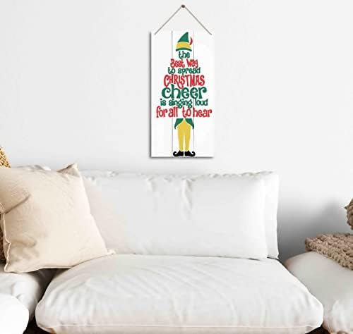 The Best Way To Spread Christmas Cheer, Winter Seasonal Wall Art Hanging Wooden Sign Merry Xmas Holiday Decorations for Home Outside Indoor - Image 4