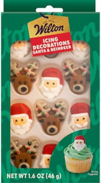Wilton Santa and Reindeer Royal Icing Decorations, 12-Count by Unknown