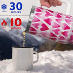 Valentines Gifts 40 oz Tumbler with Handle and Straw Lid,Cute Valentine's Gift for Her Women Girlfriend Wife Pink Love Hearts Vacuum Insulated Leak Proof Stainless Steel Coffee Cup Mug - Image 5