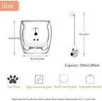 Binoster Cute Mugs Double Wall Glass Coffee Glass Cup Kawaii Bear Tea Milk Cup Funny Mug Animal Mug Aesthetic Cup for Office and Personal Birthday Gift (Happy bear) - Image 5