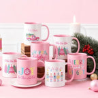 Didaey 6 Pcs Pink Christmas Mugs 12 oz Nutcracker Ceramic Coffee Cup Gifts - Image 6