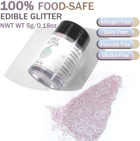Iridescent Edible Glitter for Drinks - 5 Grams Prism Powder Cocktail Drink Glitter Food Grade Luster Shimmering Dust Vegan Metallic Food Coloring Sprinkle for Cake Decorating, Chocolates, Fondant Pops - Image 5