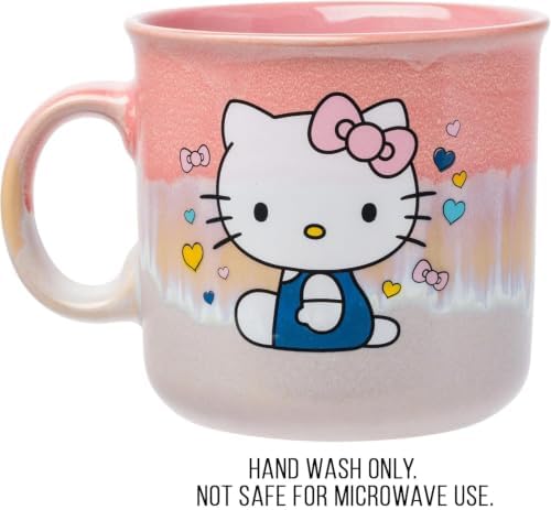 Silver Buffalo Sanrio Hello Kitty Sitting, Reactive Glaze Camper Mug, 20oz - Image 3