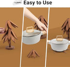 Coasters, Wooden Tree-Shaped Sapeli Wood Drink Coasters Set for Coffee Table, Kitchen Table Decor (Wood-1, Extra Large(Large Trivets)) - Image 2