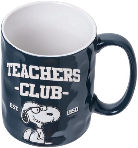 Silver Buffalo Peanuts Snoopy Teacher, Wax Resist Ceramic Pottery Mug, 17oz - Image 3