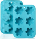 HKNMTT Snowflake Christmas Silicone Mold 12 Cavity 6 Shapes for Holiday Soap Chocolate Cocoa Bomb Ice Candy Oreo Covered Jello Xmas Winter Wax, Oven Safe Baking Frozen Moulds DIY Candle Craft Set by HKNMTT