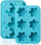 HKNMTT Snowflake Christmas Silicone Mold 12 Cavity 6 Shapes for Holiday Soap Chocolate Cocoa Bomb Ice Candy Oreo Covered Jello Xmas Winter Wax, Oven Safe Baking Frozen Moulds DIY Candle Craft Set by HKNMTT