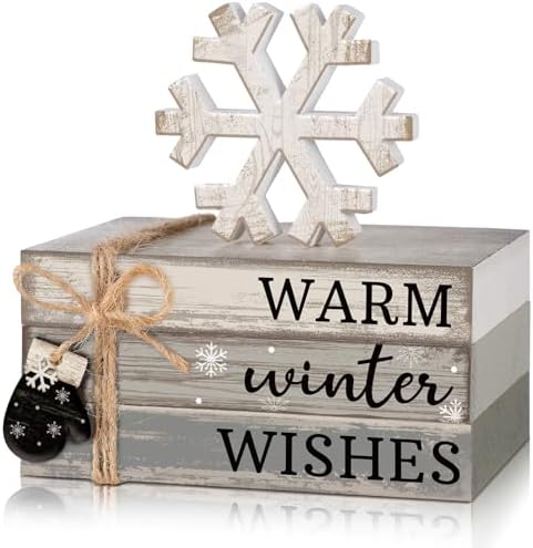 4 Pcs Winter Table Decorations Snowflake Tiered Tray Decor by Anglechic