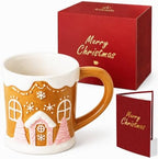 Christmas Mugs - Holiday Card & Gift Box Included - Candy Cookie House Design - Funny & Cute Christmas Coffee Mug - Perfect for Mom Kids Dad Gifts 17 Oz by Unknown