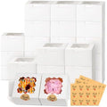 26pcs White Cookie Boxes with Window, 4x4x2.5 Inch, 36pcs Stickers by Unknown