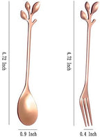 AnSaw Elegant Rose Gold Leaf Coffee Spoons - Image 2