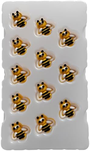 12 Pieces Bees Cakes Decorations Edible Bee Shaped Hard Sugar Icing Decorations Cupcake Toppers for Baking Cookie Ice Cream Candy Decoration Spring Birthday Party by EPHVODI