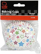 Chef Craft Paper Patterned Cupcake Liners, 50 Count, Blue/Pink/Green/Orange - Image 2