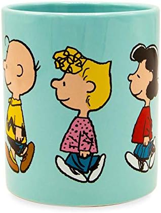 Silver Buffalo Peanuts Group Walk Featuring Charlie Brown, Snoopy, Woodstock, Linus, Sally, and Lucy Ceramic Mug, 14 Ounces - Image 2
