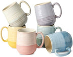 HASENSE Ceramic Coffee Mugs Set of 6, 16oz Coffee Cups with Handle by Hasense