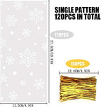 CCINEE Snowflake Treat Bag,Christmas Cellophane Bag with Twist Ties Candy Cookie Bags for Party Supplies,120PCS - Image 2
