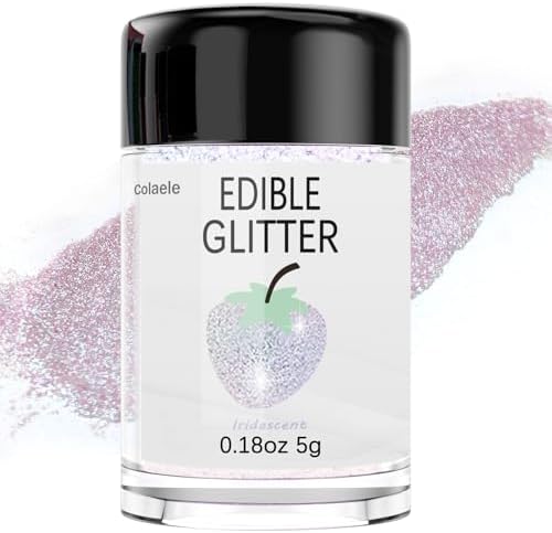 Iridescent Edible Glitter for Drinks - 5 Grams Prism Powder Cocktail Drink Glitter Food Grade Luster Shimmering Dust Vegan Metallic Food Coloring Sprinkle for Cake Decorating, Chocolates, Fondant Pops by Enjoyyourcolorfullife