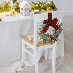 Syhood 2 Pcs 9 Inch Small Christmas Wreaths for Kitchen Cabinet with Ribbon - Image 4
