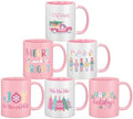 Didaey 6 Pcs Pink Christmas Mugs 12 oz Nutcracker Ceramic Coffee Cup Gifts by Didaey