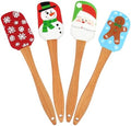 BOYAN 4PCS Christmas Silicone Spatula with Wooden Handle for Baking by BYKITCHEN
