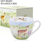 20 oz Deer & Wildflower Coffee Mug, Premium Bone China Cottage Garden Coffee Cup with Rabbit & Butterfly, Thoughtful Gifts for Mom Women Mothers Day, Designed in England by Harvest Green Studio - Image 3
