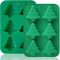 Christmas Tree Silicone Molds 2PCS for Soap Chocolate Candy Cake Cocoa Bomb Bath Bomb Ice Candle Food, 3D Xmas Themed Treat Baking & Freezing Tray BPA Free Food Grade Holiday Moulds by HKNMTT
