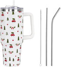 Christmas Tumbler with Handle and Straw Lid 40 oz,Cute Merry Xmas Tree Red Car Gifts for Women Vacuum Insulated Leak Proof Tumbler,Winter Holiday Accessories Stainless Steel Coffee Cup Mug by Unknown