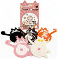 Coasters Gifts for Cat Lovers 5PCS Cat Coaster Woven Creative Cat Coaster by FindYourBeauty