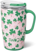Swig Life 18oz Insulated Travel Mug with Handle & Lid, Clover Crush by SwigLife