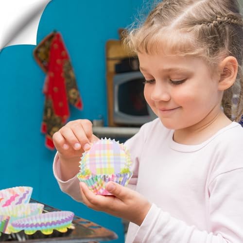 600 Pack Rainbow Cupcake Liners Cupcake Baking Cups Standard Size Rainbow Muffin Liners for Wedding Birthday Pride Party Candy Cake Decorations Supplies(12 Styles) - Image 4