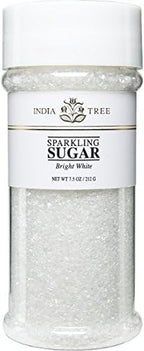 India Tree White Sparkling Sugar, Coarse Decorating Sugar, 7.5 oz Jar by IndiaTree