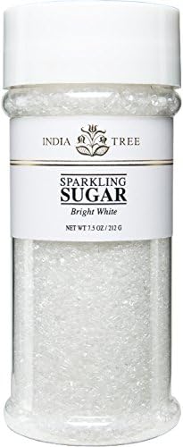 India Tree White Sparkling Sugar, Coarse Decorating Sugar, 7.5 oz Jar by IndiaTree