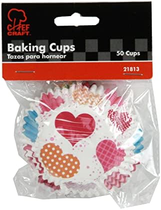 Chef Craft Paper Patterned Cupcake Liners, 50 count, Red/Orange/Yellow/Pink Blue - Image 2