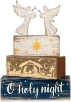 Moucuny 4 Pcs Christmas Angel Table Decorations Nativity Block Signs by Moucuny